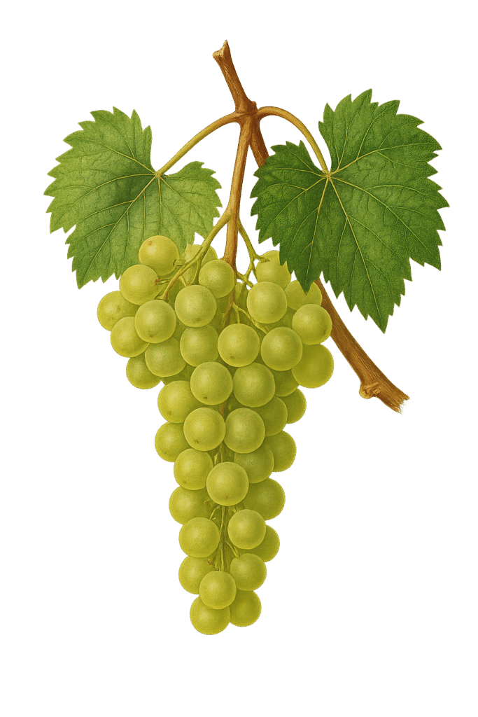 illustration of furmint grape, native hungarian grape