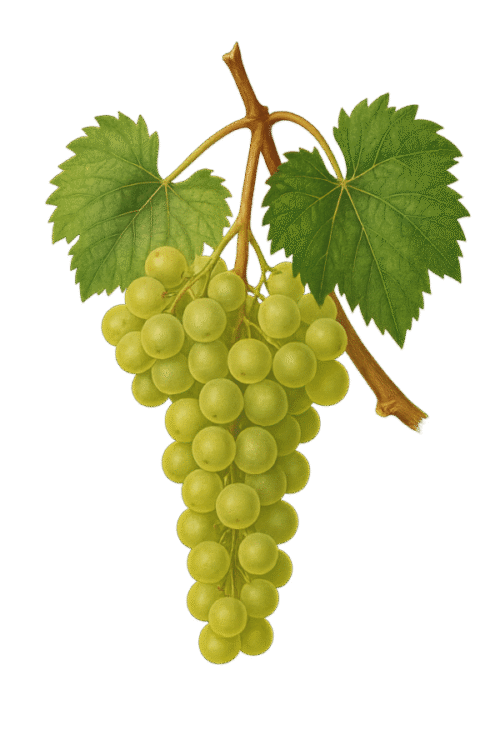 illustration of furmint grape, native hungarian grape