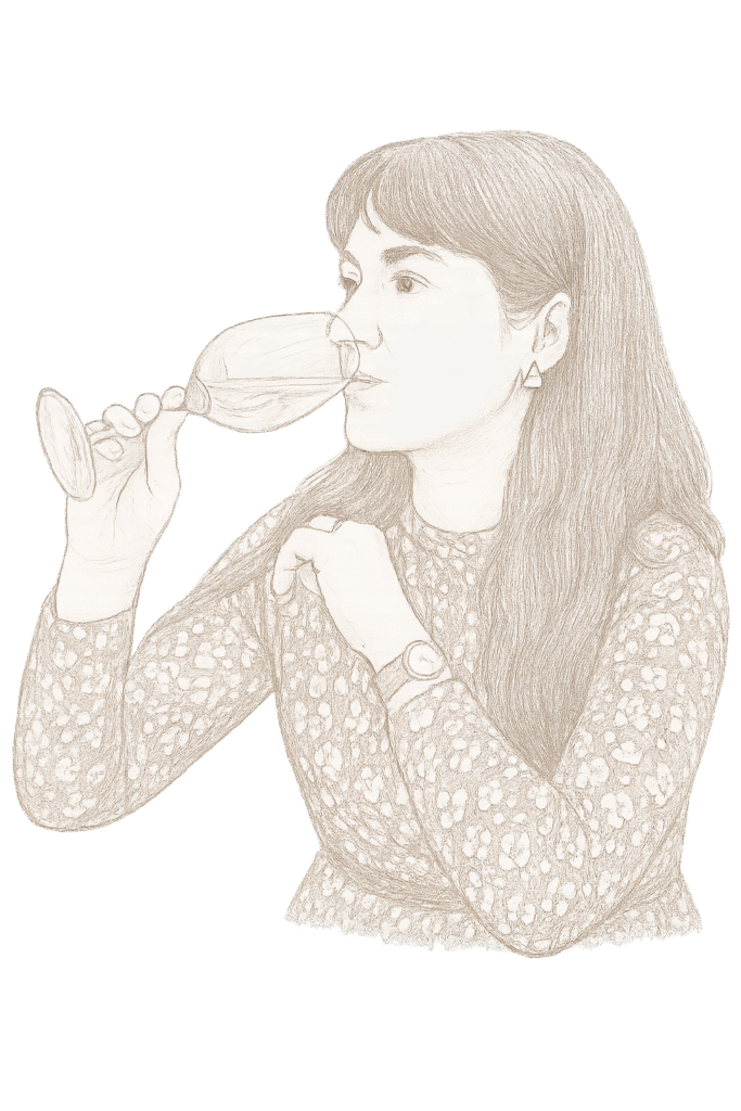 illustration of Karpat Tales founder drinking wine